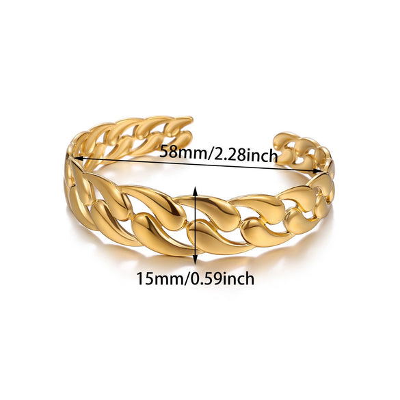 Wholesale Stainless Steel Goldplated Circular Bracelets With Retro Elegance