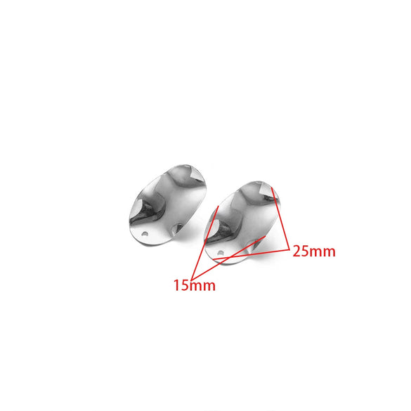 Wholesale Stainless Steel Goldplated Concave Oval Diamond Exaggerated Geometric Earrings Accessories
