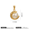 Wholesale Stainless Steel Goldplated Cshaped Imitation Pearl Pendant Jewelry