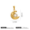 Wholesale Stainless Steel Goldplated Cshaped Imitation Pearl Pendant Jewelry