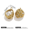 Wholesale Stainless Steel Goldplated Cshaped Imitation Pearl Pendant Jewelry