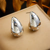 Wholesale Stainless Steel Goldplated Dropshaped Diamondencrusted Earrings For Women Fashion Accessories