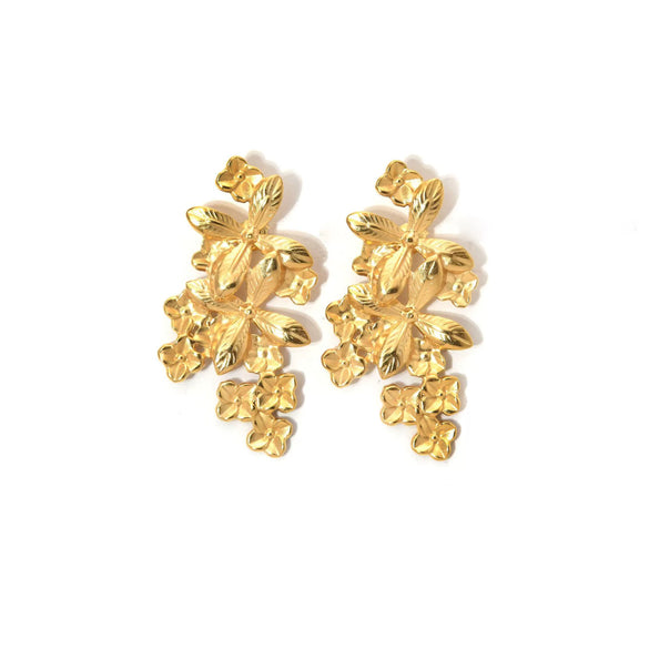 Wholesale Stainless Steel Goldplated Flower Earrings For Women