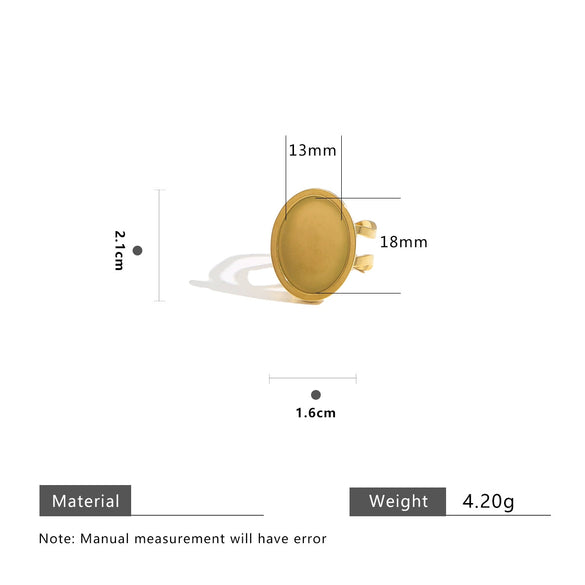 Wholesale Stainless Steel Goldplated Geometric Adjustable Ring Jewelry Accessories