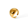 Wholesale Stainless Steel Goldplated Geometric Curved Ring For Women