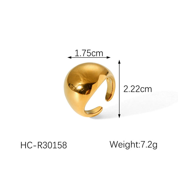 Wholesale Stainless Steel Goldplated Geometric Curved Ring For Women