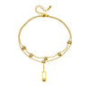 Wholesale Stainless Steel Goldplated Geometric Doublelayer Chain Anklet For Women