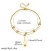 Wholesale Stainless Steel Goldplated Geometric Doublelayer Chain Anklet For Women
