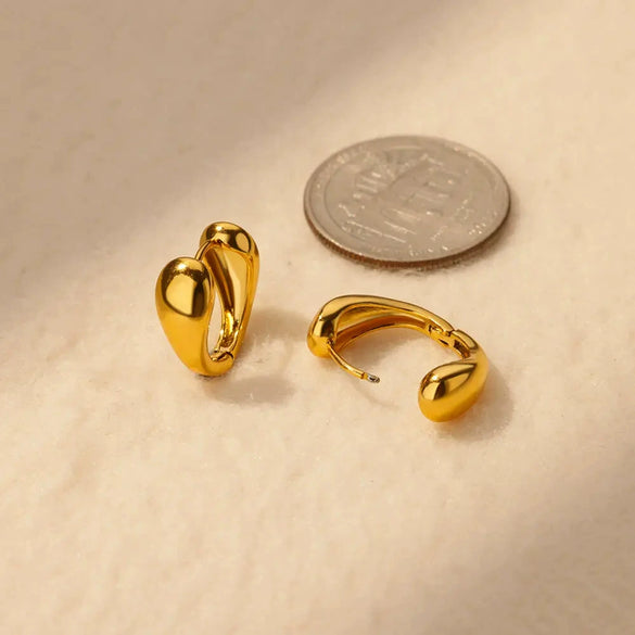 Wholesale Stainless Steel Goldplated Geometric Fashion Retro Allmatch Unisex Earrings With Electroplating