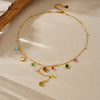 Wholesale Stainless Steel Goldplated Geometric Heart Drop Shape Pendant Necklace For Women