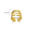 Wholesale Stainless Steel Goldplated Geometric Multilayer Hollow Carved Women's Finger Ring