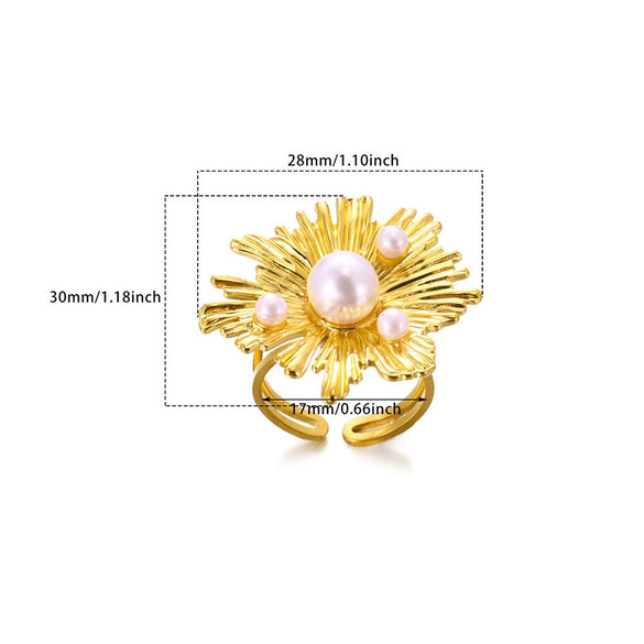 Wholesale Stainless Steel Goldplated Geometric Multilayer Hollow Carved Women's Finger Ring
