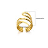 Wholesale Stainless Steel Goldplated Geometric Multilayer Hollow Carved Women's Finger Ring