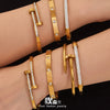 Wholesale Stainless Steel Goldplated Geometric Plum Blossom Stud Bracelet Light Luxury Hand Jewelry