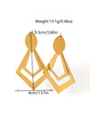Wholesale Stainless Steel Goldplated Geometric Rhombus Hollow Doublelayer Women's Earrings