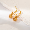 Wholesale Stainless Steel Goldplated Geometric Square Ball Gourd Shape Earrings For Women