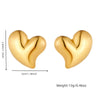 Wholesale Stainless Steel Goldplated Heartshaped Fashion Jewelry Accessories Earrings For Women