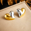 Wholesale Stainless Steel Goldplated Heartshaped Fashion Jewelry Accessories Earrings For Women