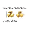 Wholesale Stainless Steel Goldplated Heartshaped Flower Earrings