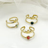 Wholesale Stainless Steel Goldplated Opening Crown Head Oil Drop Ring Jewelry