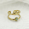 Wholesale Stainless Steel Goldplated Opening Crown Head Oil Drop Ring Jewelry
