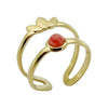 Wholesale Stainless Steel Goldplated Opening Crown Head Oil Drop Ring Jewelry