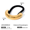 Wholesale Stainless Steel Hair Ring With Smooth U Shaped Black Rubber Band High Elasticity Electroplated