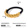 Wholesale Stainless Steel Hair Ring With Smooth U Shaped Black Rubber Band High Elasticity Electroplated