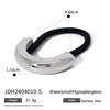 Wholesale Stainless Steel Hair Ring With Smooth U Shaped Black Rubber Band High Elasticity Electroplated