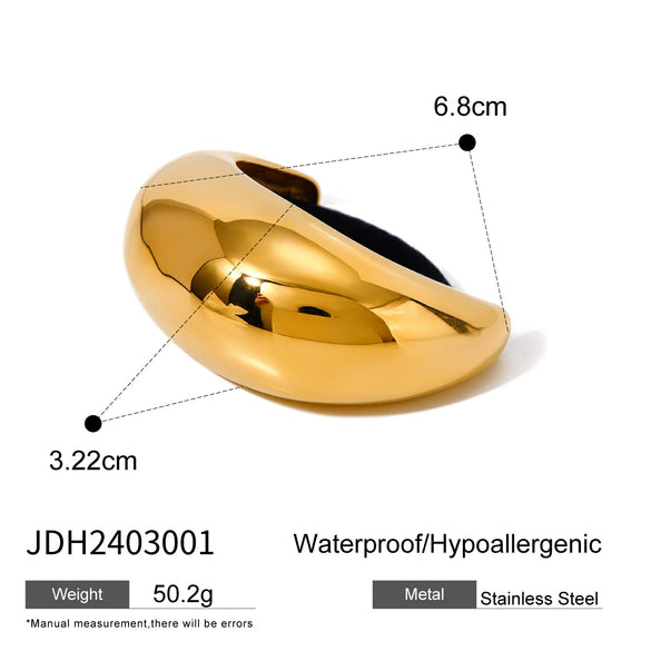 Wholesale Stainless Steel Hair Ring With Smooth U Shaped Black Rubber Band High Elasticity Electroplated