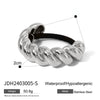 Wholesale Stainless Steel Hair Ring With Smooth U Shaped Black Rubber Band High Elasticity Electroplated