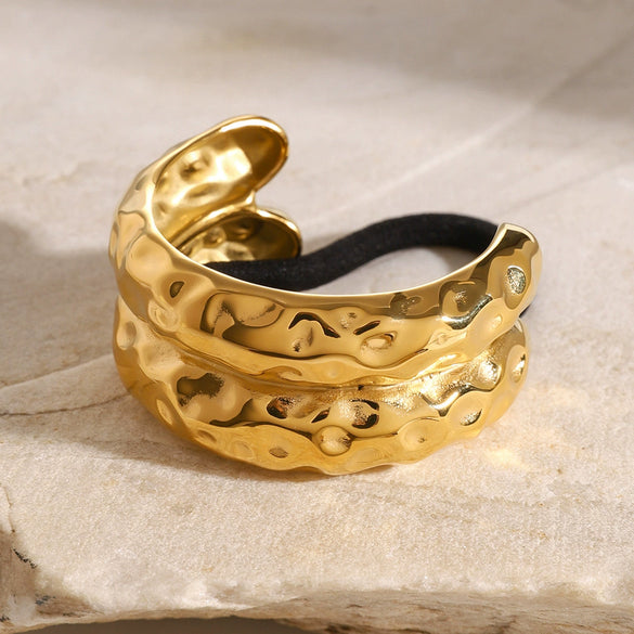 Wholesale Stainless Steel Hair Rope Hair Accessories With Electroplating Geometric Design