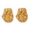 Wholesale Stainless Steel Hammer Earrings With Geometric Design And 18K Gold Electroplating For Women