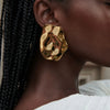 Wholesale Stainless Steel Hammer Earrings With Geometric Design And 18K Gold Electroplating For Women
