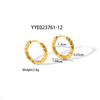 Wholesale Stainless Steel Hammered Earrings With Pvd Furnace Real Gold Electroplating Simple Light Luxury Plain Ring Earrings