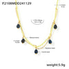 Wholesale 316L Stainless Steel Handmade Beaded Water Drop Opal Light Luxury Geometric Necklace