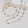 Wholesale Stainless Steel Handmade Geometric Pattern Doublelayer Sweater Chain Necklace Set For Women