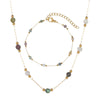 Wholesale Stainless Steel Handmade Geometric Pattern Doublelayer Sweater Chain Necklace Set For Women
