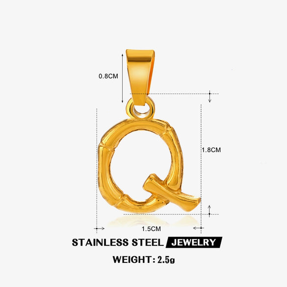 Wholesale Stainless Steel Handmade Letter Pendant Accessories With Polishing Hip Hop And Minimalist Style