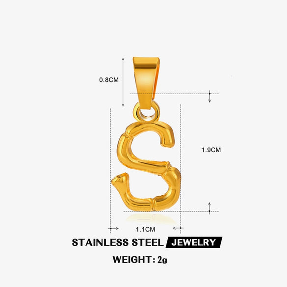 Wholesale Stainless Steel Handmade Letter Pendant Accessories With Polishing Hip Hop And Minimalist Style