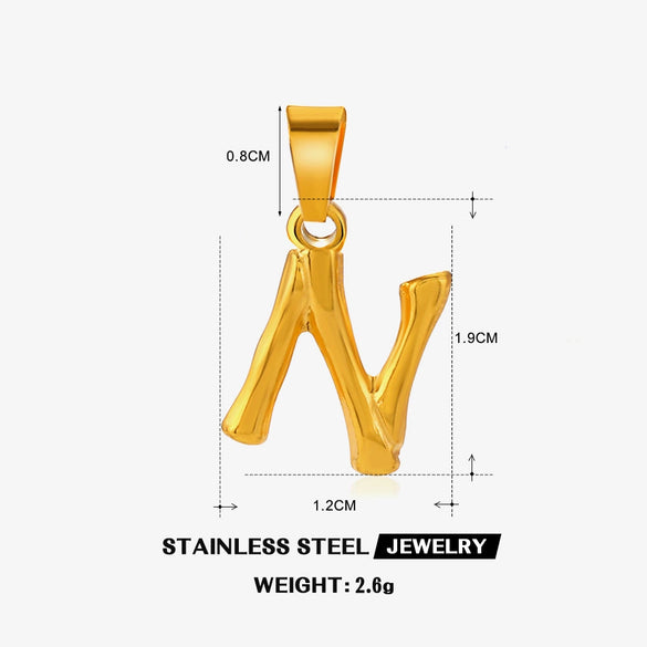 Wholesale Stainless Steel Handmade Letter Pendant Accessories With Polishing Hip Hop And Minimalist Style