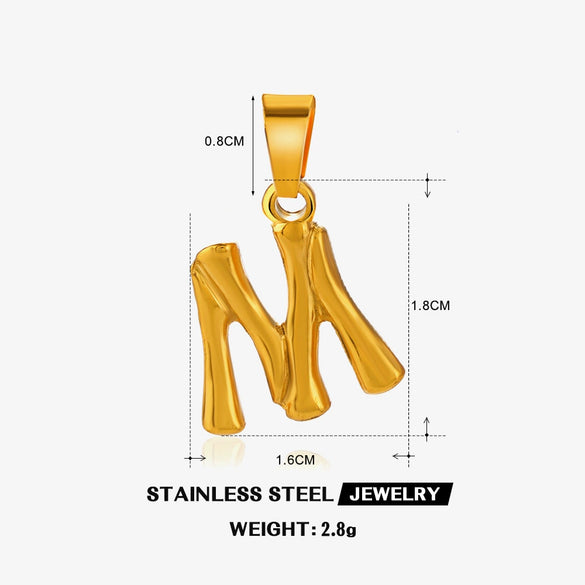 Wholesale Stainless Steel Handmade Letter Pendant Accessories With Polishing Hip Hop And Minimalist Style