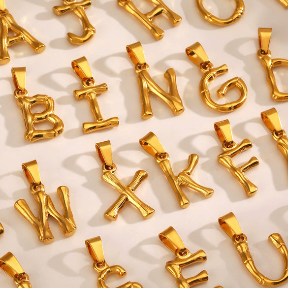Wholesale Stainless Steel Handmade Letter Pendant Accessories With Polishing Hip Hop And Minimalist Style