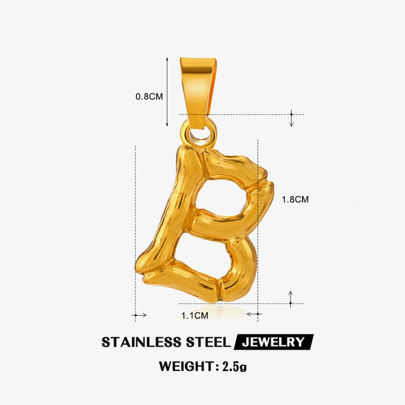 Wholesale Stainless Steel Handmade Letter Pendant Accessories With Polishing Hip Hop And Minimalist Style