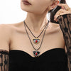 Wholesale Stainless Steel Handwoven Rope Geometric Weight Glaze Pendant Long Necklace For Women