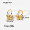 Wholesale Stainless Steel Hanging Butterfly Earrings Jewelry For Women 18K Goldplated Geometric Style
