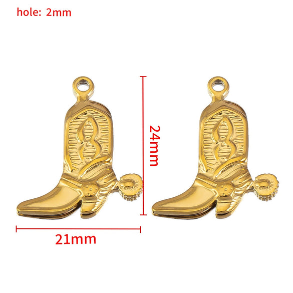 Wholesale Stainless Steel Heart And Boot Charms For Diy Bracelet And Necklace Dripping Oil Style