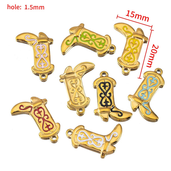 Wholesale Stainless Steel Heart And Boot Charms For Diy Bracelet And Necklace Dripping Oil Style