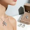 Wholesale Stainless Steel Heart And Drop Bell Pattern Electroplated Jewelry Set For Women Including Necklace And Earrings