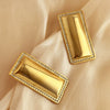 Wholesale Stainless Steel Heart Geometric Inlaid Rectangular Earrings With Electroplating For Couple Style